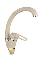 E3719-7 Смеситель для кухни Edeny, бежевый, хром, высокий излив