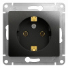 Механизм розетки 1-м СП 1мод. GLOSSA 16А IP20 с заземл. антрацит SchE GSL000743