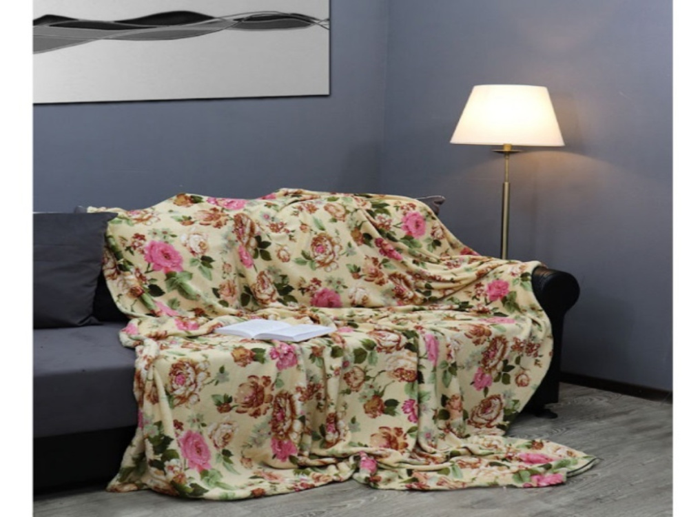 Плед Absolute микрофибра Гобеленовые цветы коричневый 180*220см