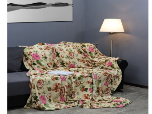 Плед Absolute микрофибра Гобеленовые цветы коричневый 180*220см