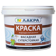 Краска Лакра фасадная акриловая 3,0 кг суперстойкая , белоснежная
