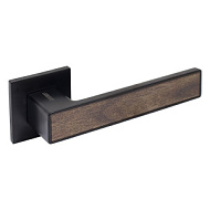 Ручка раздельная АЛЛЮР Лана BL матовый черный/коричневое дерево защитная пленка