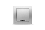 1062138 Выключатель 1-кл. СП Бриллиант 10А IP20 с подсветкой серебр. UNIVersal 7949643