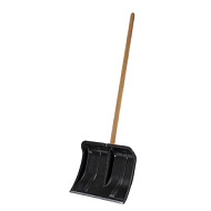 Лопата снегоуб пласт 500х400 с планкой d=32 `Богатырь` с дер. краш. черенком