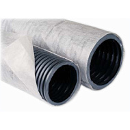Труба дренажная ПНД D160х50м SN4 перфорированная гофрированная в фильтре