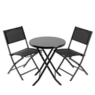 Набор мебели садовой, складной, 1 стол круглый, 2 стула