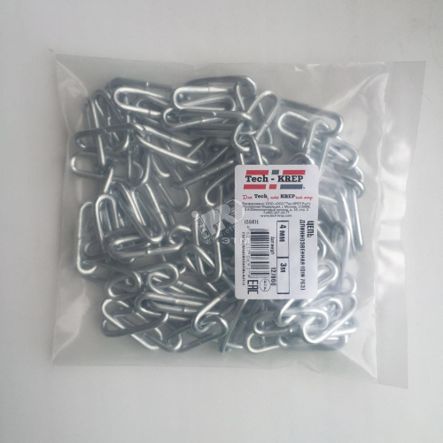 Цепь сварная DIN763 М4 длиннозвенная упак. 5м