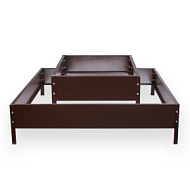 Клумба оцинкованная, 2 яруса, 50 × 50 см, 100 × 100 см, шоколад, «Квадро»