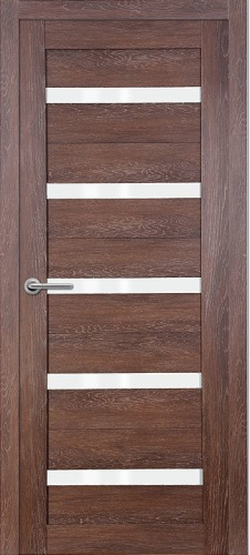 S-21 Дверное полотно остекленное 2000*800мм Экошпон Дуб корица/белое стекло