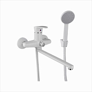 PL2205-8 Смеситель универсальный PLStart, белый с аксессуарами, длинный излив