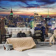 Фотообои Flizelini Ночной Нью-Йорк 2,7*2,7м