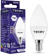 Лампа светодиодная 7Вт С37 4000К Е14 176-264В TOKOV ELECTRIC TKE-C37-E14-7-4K