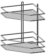 Полка для ванной ProfFero, черный, 2 яруса, угловая, 200*380*200мм П0002015