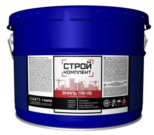 Эмаль универсальная ПФ-115 СТРОЙКОМПЛЕКТ 10кг белая