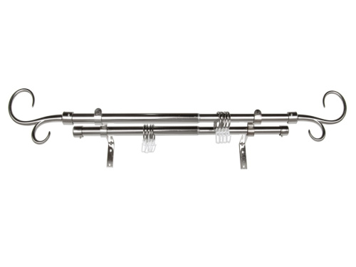 Карниз Телескопический MAGELLAN двухрядный наконечник Лоза нержавеющая сталь 160-300см