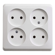 Розетка 4-м ОП Этюд 16А IP20 без заземл. бел. SchE PA16-205B ,293411