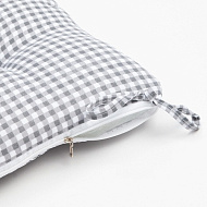 7810959 Сидушка на стул Этель "Клеточка" 40х40 см, цв. серый, 100% полиэстер