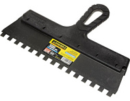 1009-30-10 Шпатель STAYER нержавеющий, зубчатый, с пластмассовой ручкой, 300мм, зуб 10х10мм