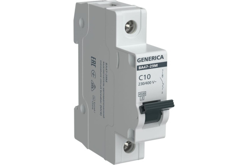 Выключатель автоматический модульный GENERICA 1п C 10А 4.5кА ВА47-29М MVA21-1-010-C-G