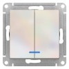 Механизм выключателя 2-кл. ATLAS DESIGN с подсветкой (сх.5а) 10АХ жемчуг SchE ATN000453 ,1240291