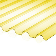 Профилированный поликарбонат желтый прозрачный, 0,8мм, 1,05*2 м трапеция