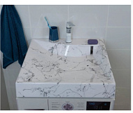 Раковина для ванной MARKO Твист 60 БЕЛЫЙ МРАМОР с кронштейном 600х600х105 мм