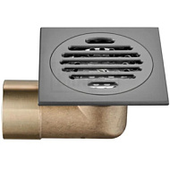 Трап для душа GERHANS Графит c горизонтальным выходом сухой затвор 100х100 мм