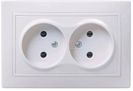 245473 Розетка 2-м СП Кварта 10А IP20 без заземл. бел. IEK ERK23-K01-10-DM