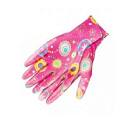 Перчатки садовые из полиэстера с нитрильным обливом Palisad красные, M