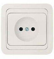 69364 Розетка Makel Mimoza 1-м СП б/з белая/белая 12002