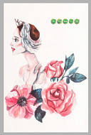 10249742 Наклейка интерьерная цветная «Девушка в цветах», пластик, 30×45 см