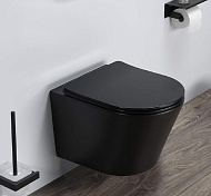Унитаз подвесной Comforty 105MB, чёрный матовый, сиденье дюропласт softclose тонкое, быстросъёмное