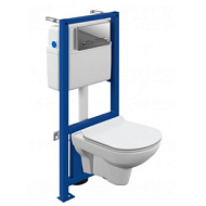 Инсталляция Cersanit Link Pro с подвесным унитазом,сиденье дюропл softclose, с кнопкой ESTETICA хром, 64121