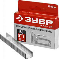 31625-12 Скобы ЗУБР для степлера тонкие тип 53, 12 мм,1000 шт