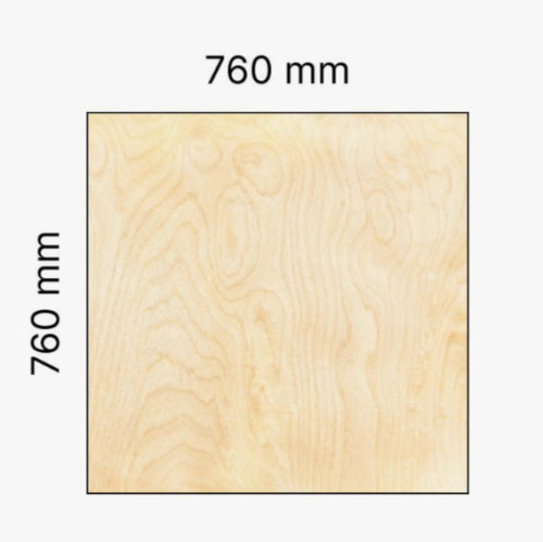 Фанера 760*760*15мм 4/4