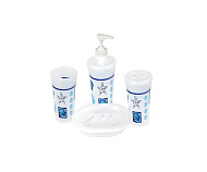 Набор для ванной Better Plastic Океан, белый, пластик, 4 предмета