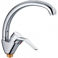 Смеситель для кухни Frap, хром, высокий излив