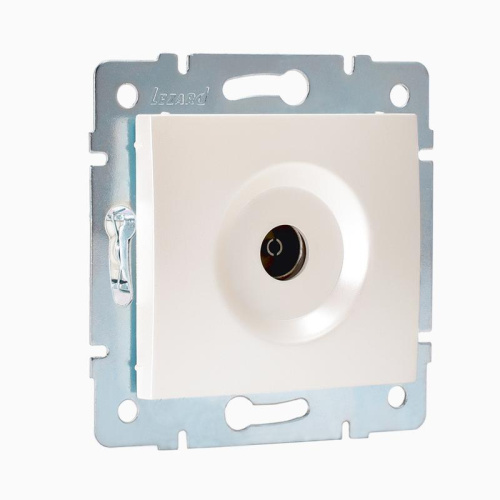 551578 Механизм розетки оконечной TV СП Karina жемчуж./бел. перламутр. LEZARD 707-3088-130