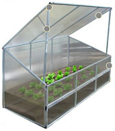 Парник "Парниша" с поликарб."Казанский" 2,1х1,0х1,18м из оцинк.проф.трубы 20х20мм