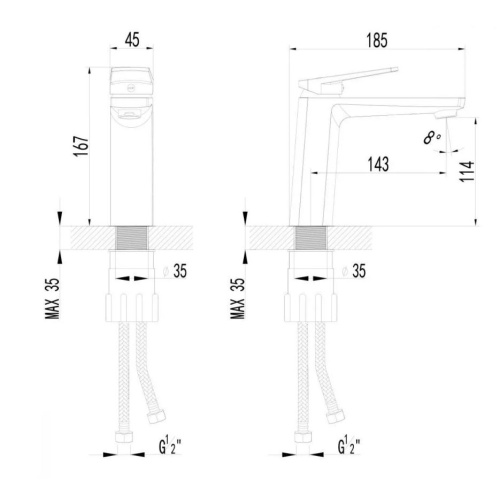 S2706C Смеситель для раковины AWP Angara хром