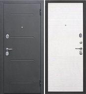 Дверь металлическая 7,5 см Гарда муар серебро Белый ясень 2050*860мм, левая