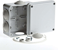 23860 Коробка распределительная ОП 100х100х50мм 6 вводов IP54 сер. Ruvinil 67050
