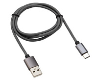 Кабель USB-Type-C 3А 1м графит нейлон Rexant 18-1896