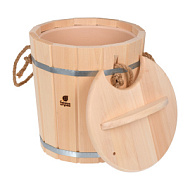 Запарник 9 л, с пластиковой вставкой, с крышкой, липа