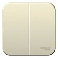 520095 Выключатель 2-кл. ОП Blanca 10А IP20 (сх. 5) 250В с изолир. пластиной беж. SchE BLNVA105017