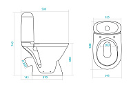 1WH302130 Унитаз-компакт Santek Римини, белый, 2 режима, дюропласт