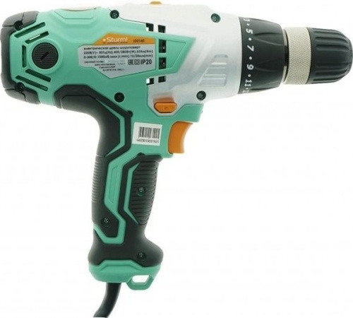 Дрель-шуруповерт сетевой STURM ID-2140 (400 Вт, реверс, БЗП 10мм, 800об/мин, 15Нм)