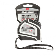 Рулетка Matrix Autostop, 5 м х 25 мм, двухкомпонентный корпус, автоматическая фиксация