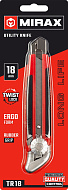 Нож MIRAX обрезиненный с винтовым фиксатором, 18 мм