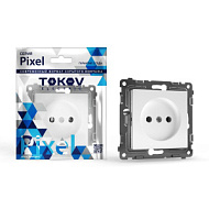 1791364 Розетка 1-м СП Pixel 16А IP20 без заземл. защ. шторки механизм бел. TOKOV ELECTRIC TKE-PX-R1